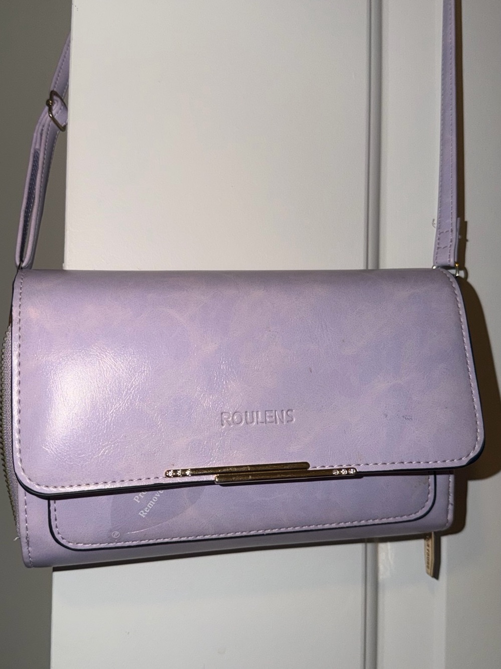 Lavender Crossbody Bag with Gold Accent
